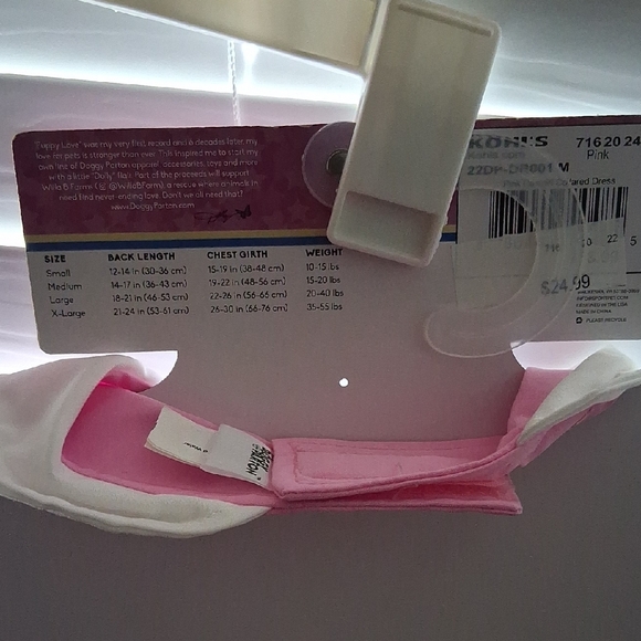 Pink Dog Dress with White Collar and Star - Picture 3 of 5